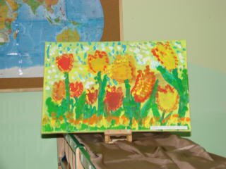 I WYSTAWA TULIPANÓW - praca plastyczna z tulipanami