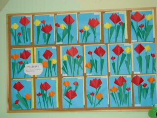 I WYSTAWA TULIPANÓW - praca plastyczna z tulipanami