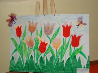 I WYSTAWA TULIPANÓW - praca plastyczna z tulipanami